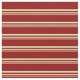 Tissu Motif rayé Tan et Rouge foncé