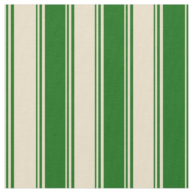 Tissu Motif rayé Tan et Vert foncé (Fermer)