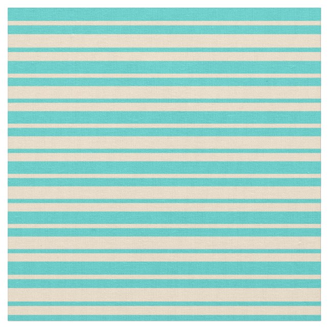 Tissu Motif rayé Tan & Turquoise (Fermer)