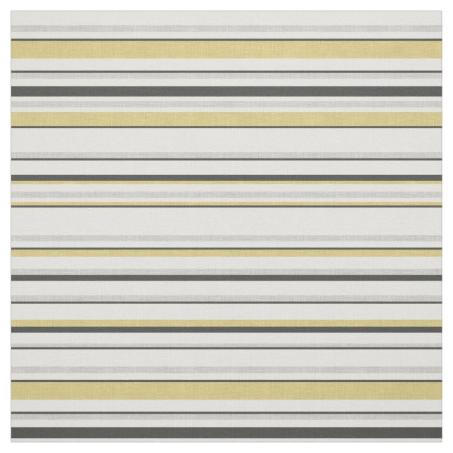 Tissu Motif rayé texturé. Noir, moutarde, gris (Échantillon)