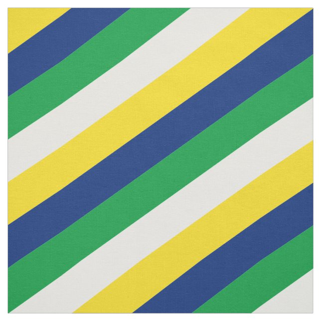 Tissu Motif rayé vert, blanc, jaune et bleu (Échantillon)