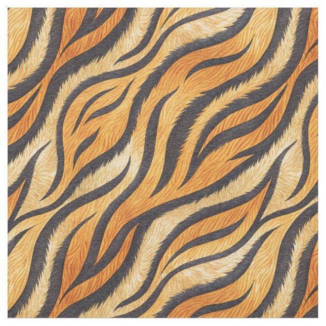 Tissu Motif Rayure de Tigre - Impression d'Animaux Exoti (Fermer)