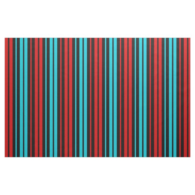 Tissu Motif rayures rouges bleues noires   (Fat Quarter)