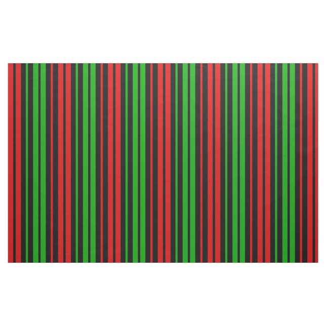 Tissu Motif rayures vertes rouges noires   (Fat Quarter)