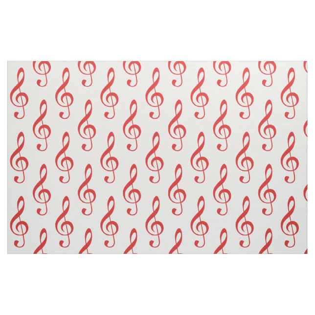 Tissu Motif Red Treble Clef (Fat Quarter)