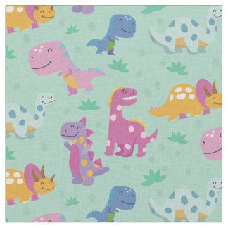 Tissu motif répétitif de dinosaures cutes