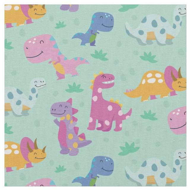 Tissu motif répétitif de dinosaures cutes (Fermer)