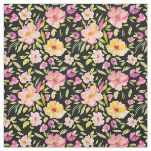 Tissu Motif répétitif de pivoine florale d'aquarelle
