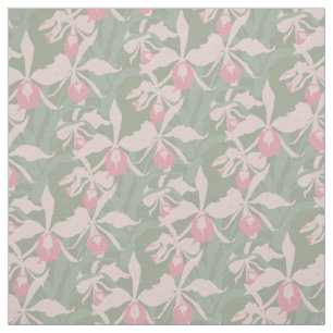 Tissu Motif répétitif graphique botanique d'orchidée ros
