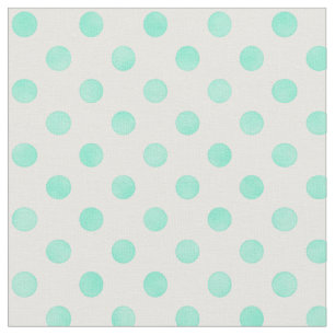 Tissu Motif rétro à la menthe blanche pois