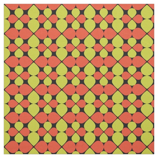 Tissu Motif rétro Abstrait floral (Échantillon)