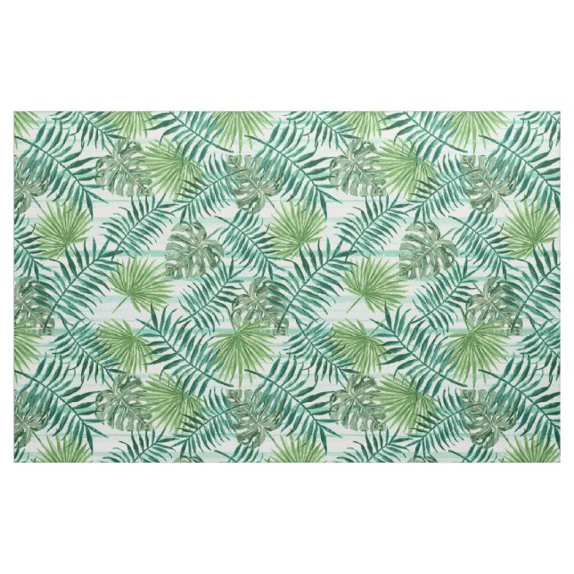 Tissu Motif rétro-chic Tropical Green Palm (Fat Quarter)