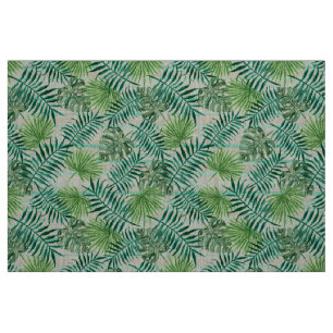 Tissu Motif rétro-chic Tropical Green Palm