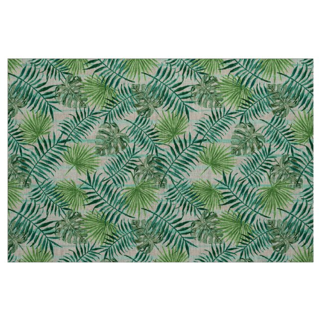 Tissu Motif rétro-chic Tropical Green Palm (Fat Quarter)