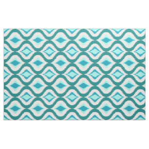 Tissu Motif Retro Chic Turquoise Aqua Turquoise Ikat