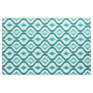 Tissu Motif Retro Chic Turquoise Aqua Turquoise Ikat
