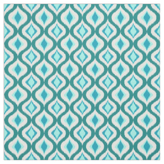 Tissu Motif Retro Chic Turquoise Aqua Turquoise Ikat