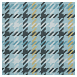 Tissu motif rétro en or et en terre-plein turquoise