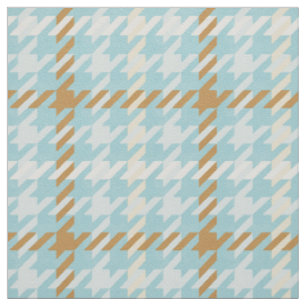 Tissu motif rétro en or et en terre-plein turquoise