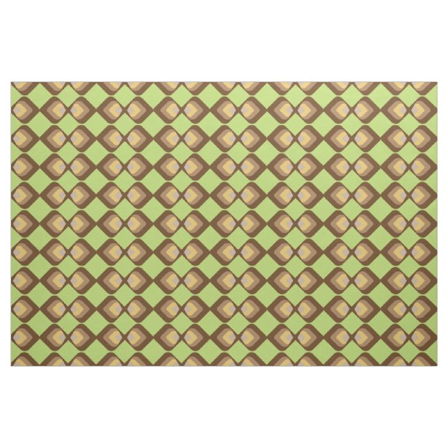 Tissu Motif rétro vert brun (Fat Quarter)
