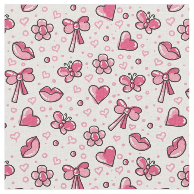 Tissu motif romantique (Fermer)