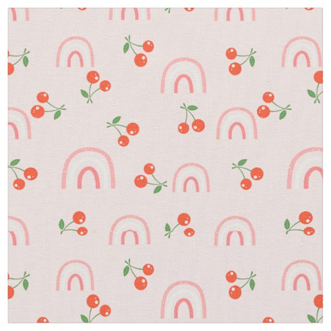 Tissu Motif rose arc-en-ciel cerise (Fermer)