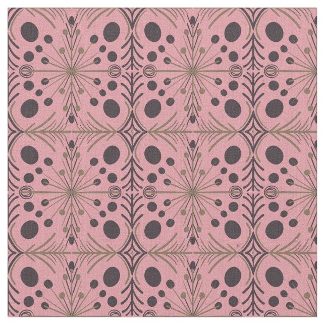 Tissu Motif rose Boho géométrique (Fermer)
