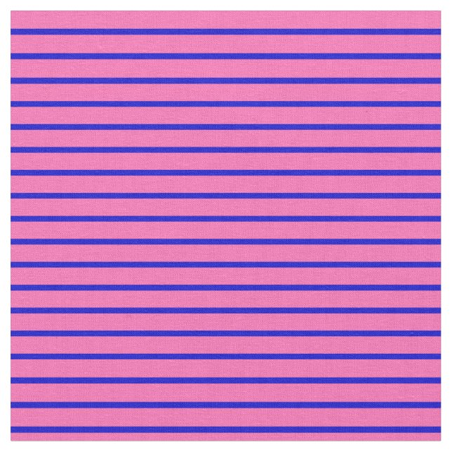 Tissu Motif rose chaud et bleu rayé/bordé (Fermer)