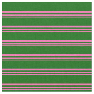 Tissu Motif rose chaud et vert foncé