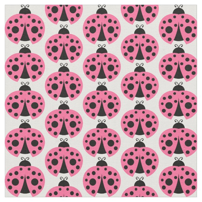 Tissu Motif rose de coccinelle (Fermer)