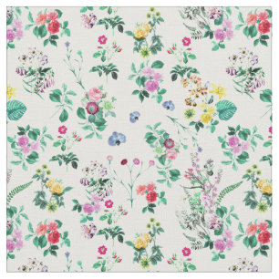 Tissu Motif rose de fleur sauvage de fleurs florales