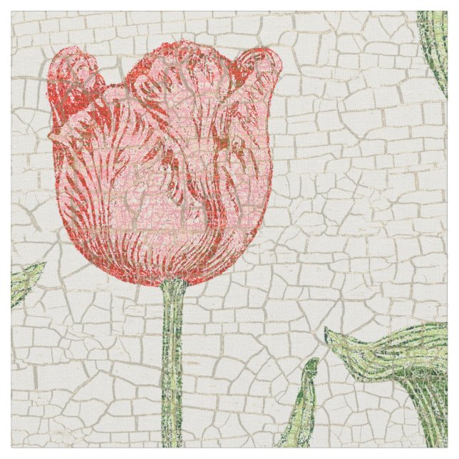 Tissu Motif rose de jardin de tulipe (Fermer)
