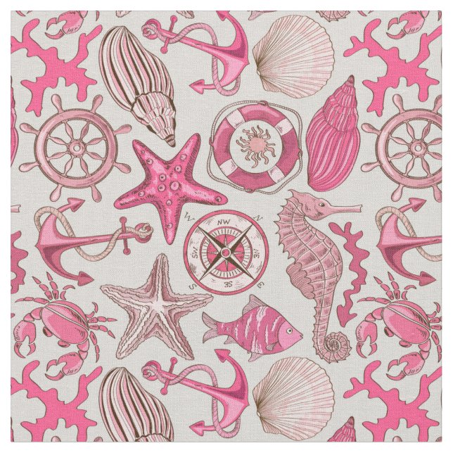 Tissu Motif rose de mer (Fermer)