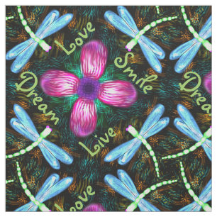 Tissu Motif rose de miroitement de noir de fleur de