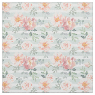 Tissu Motif rose de rayure d'Alicia