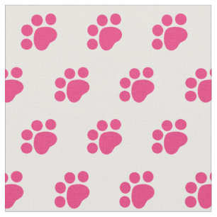 Tissu Motif rose d'empreinte de patte