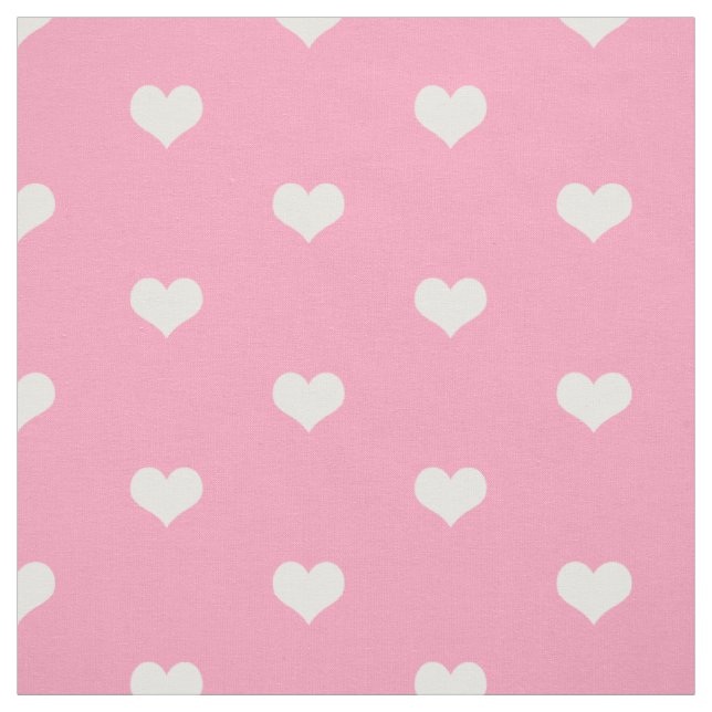 Tissu Motif rose et blanc simple élégant de coeurs (Échantillon)