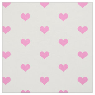 Tissu Motif rose et blanc simple élégant de coeurs