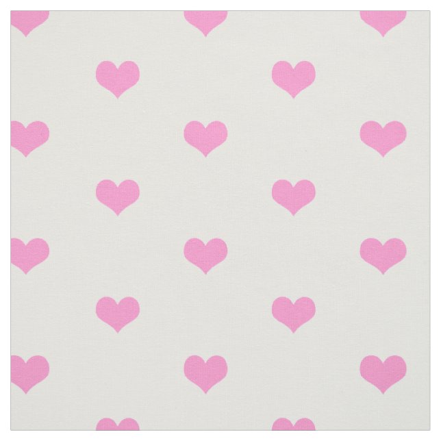 Tissu Motif rose et blanc simple élégant de coeurs (Échantillon)