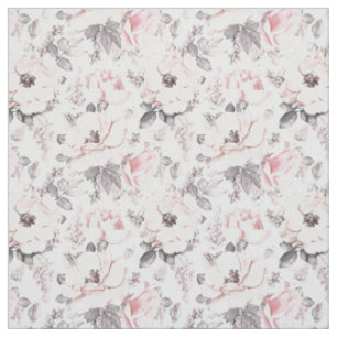 Tissu Motif rose et gris classique