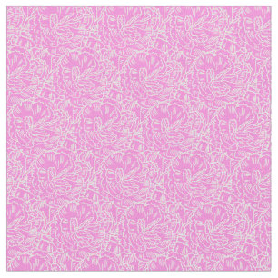 Tissu Motif rose graphique d'art de fleur d'oeillet