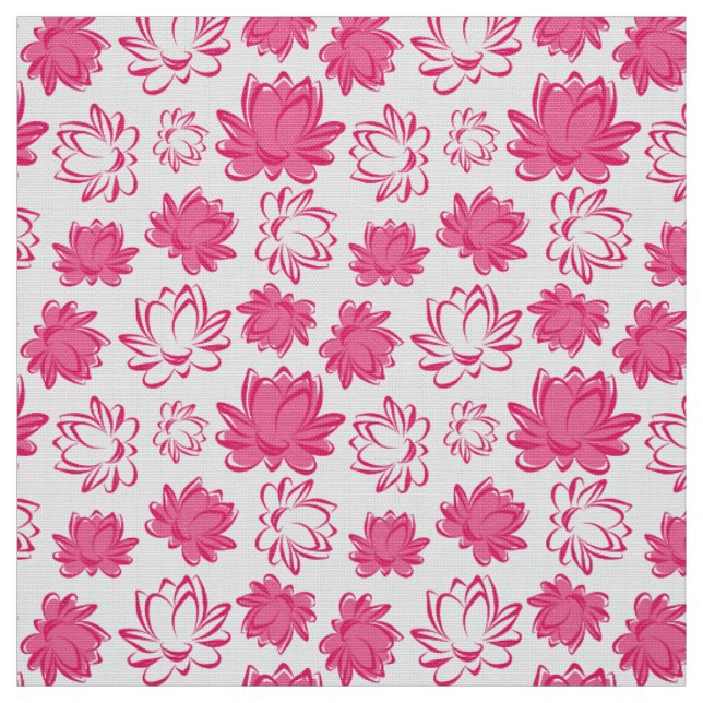 Tissu Motif rose Lotus (Échantillon)