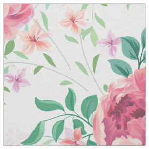 Tissu Motif rose rose et lavande vintage
