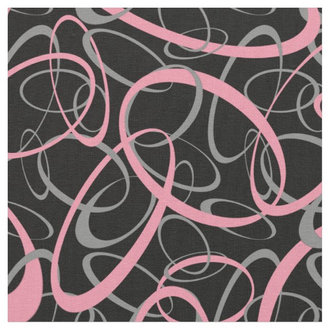 Tissu Motif rose sur forme rétro noire (Fermer)