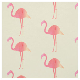 Tissu Motif rose tropical de Flamants roses d'aquarelle