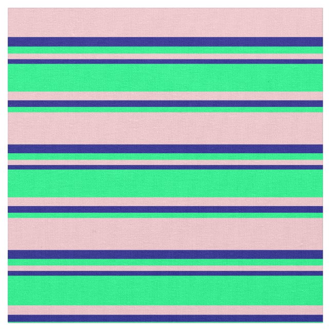 Tissu Motif rose, vert et bleu à rayures (Fermer)