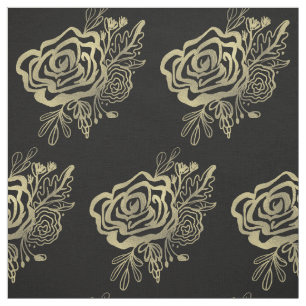 Tissu Motif Roses Dorées Florales Françaises