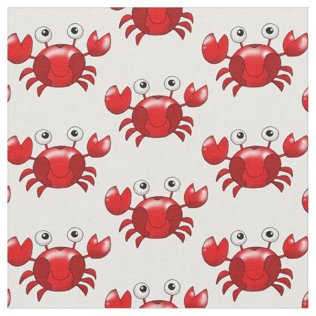 Tissu Motif rouge de crabe de bande dessinée (Fermer)