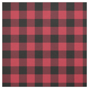 Tissu Motif rouge de plaid de Buffalo noir