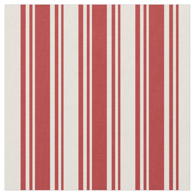 Tissu Motif rouge et beige (Fermer)